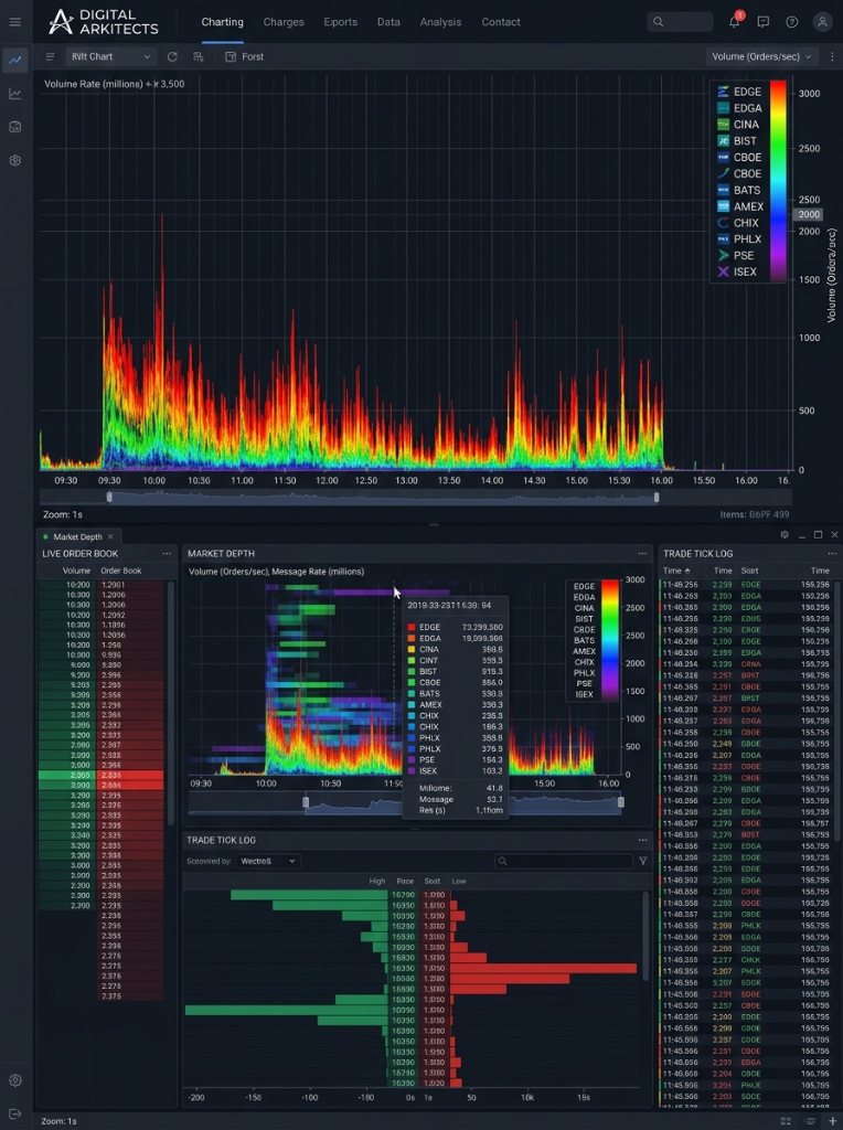Charting platform — Volume rate and market depth analysis
