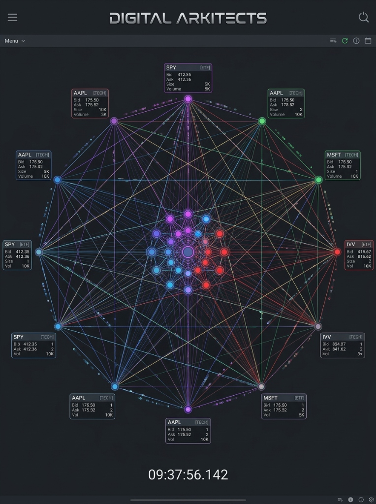 Trading network — Real-time bid/ask node visualization