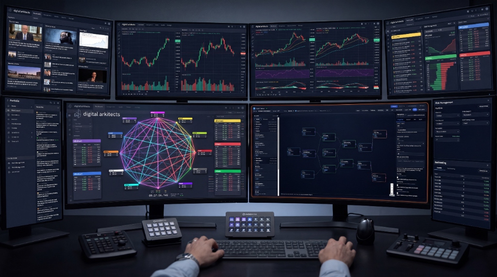 Digital Arkitects — Multi-monitor trading command center